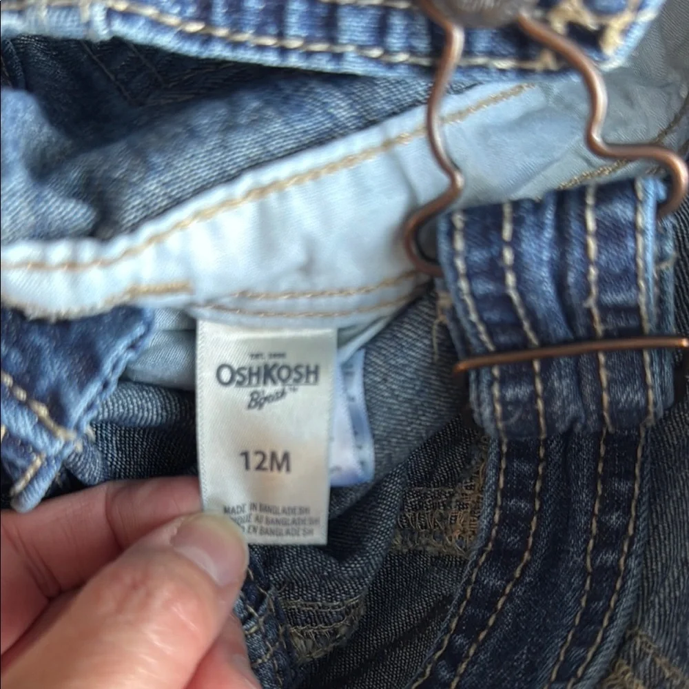 OshKosh B'gosh Carpenter Blue Denim Overalls 12 Months